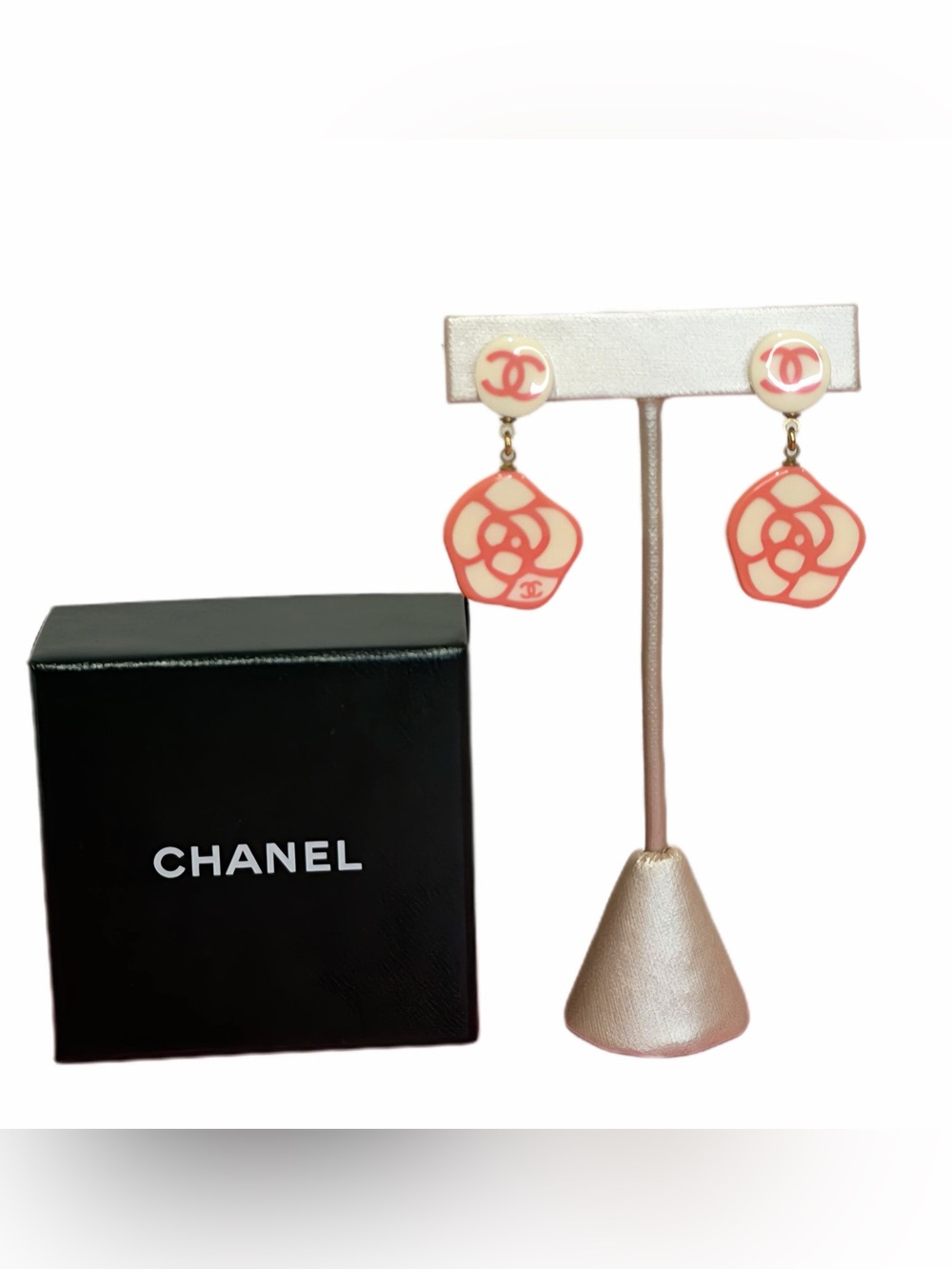 CHANEL Camellia Drop Earrings